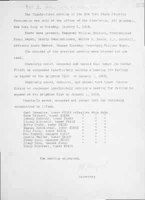 New York State Athletic Commission Minutes, January - July 1923