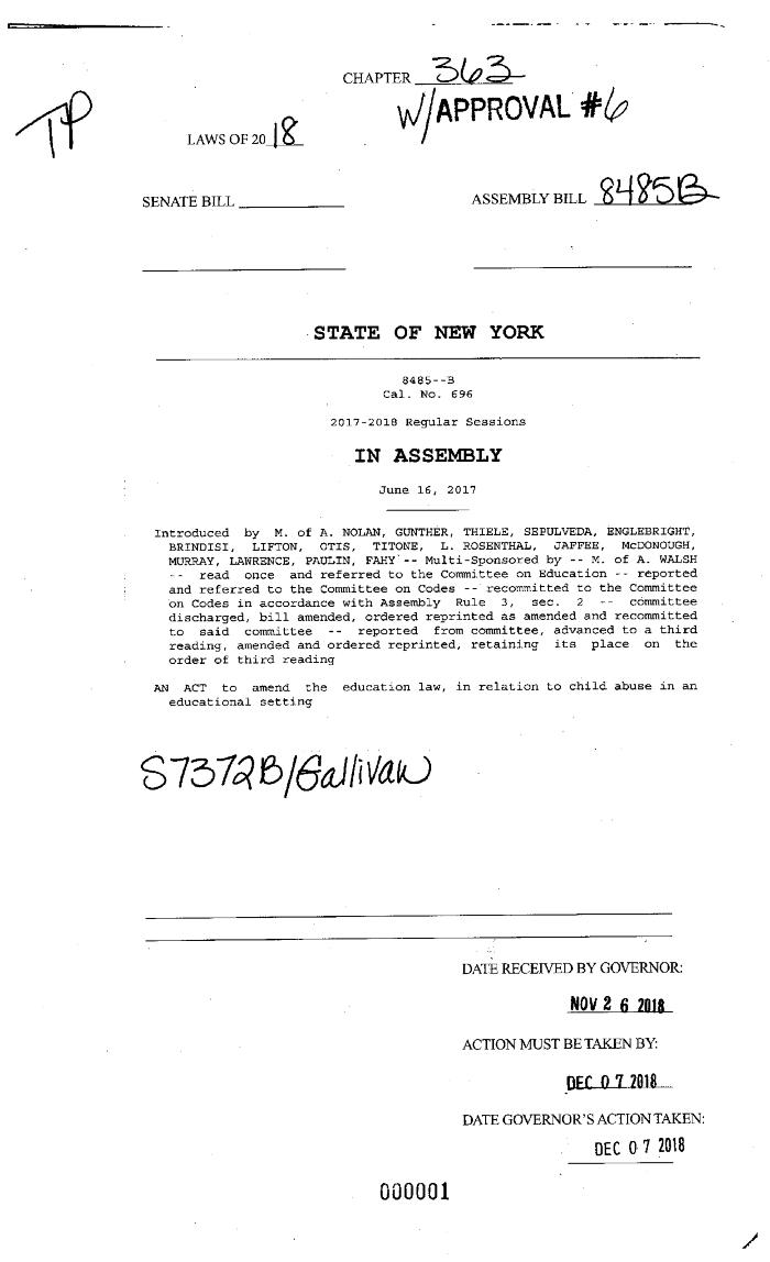 NYS Bill and Veto Jackets: 2018, Chapter 363