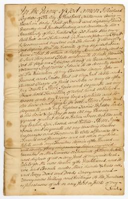 Probated will of Richard Bydder, 1767