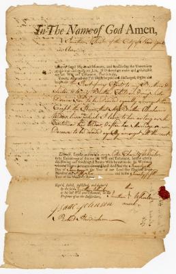 Probated will of Jonathan Wheeler, 1766