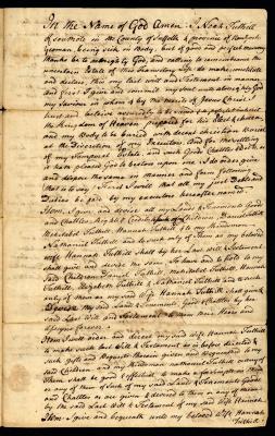 Probated will of Noah Tuthill, 1766