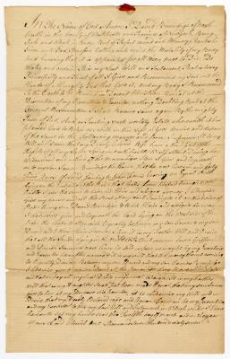 Probated will of David Brundige, 1767