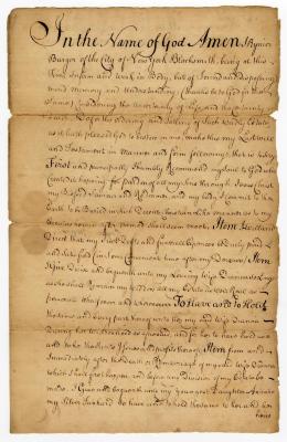 Probated will of Rynier Burger, 1767