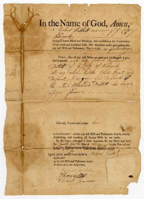 Probated will of Robert Hackett, 1767