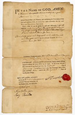 Probated will of William Campbell, 1767