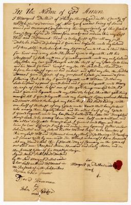 Probated will of Margrit Dutcher, 1767