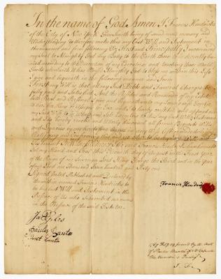 Probated will of Francis Hendricks, 1767