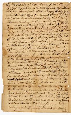 Probated will of John Myer, 1767
