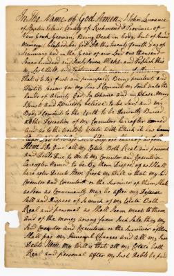 Probated will of John Lawrence, 1767