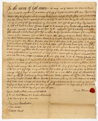 Probated will of Josiah Paterson, 1767