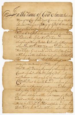 Probated will of Andrew Myer, 1767