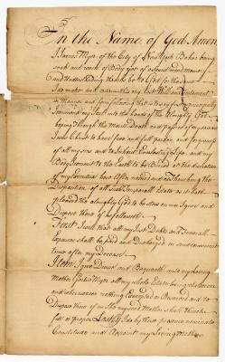 Probated will of James Myer, 1767