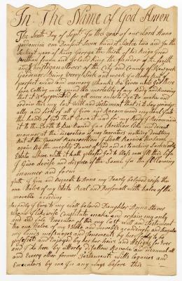 Probated will of Christigan Stover, 1767