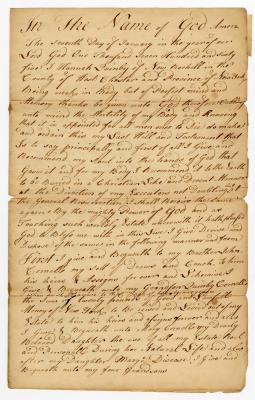 Probated will of Hannah Quinby, 1767