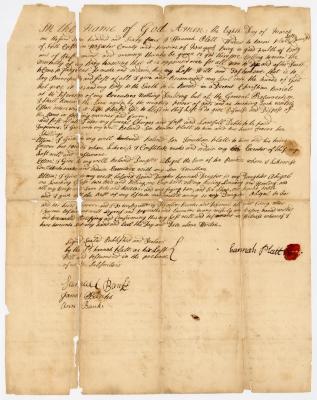 Probated will of Hannah Platt, 1767