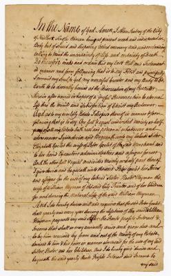 Probated will of Alice Ratsey, 1767