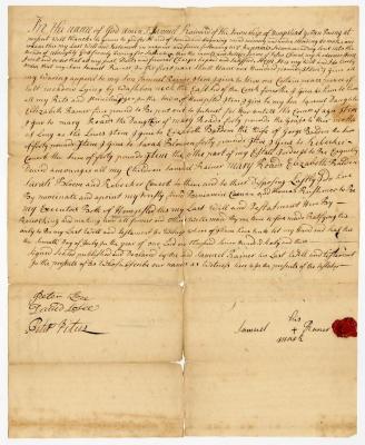 Probated will of Samuel Rainard, 1767