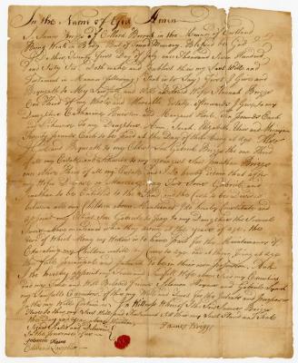 Probated will of James Briggs, 1768