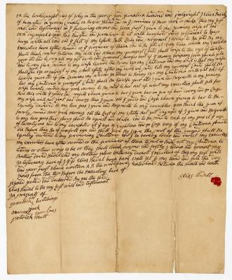 Probated will of Elias Bedell, 1768