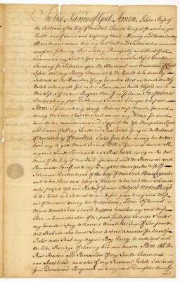 Probated will of John Bass, 1768