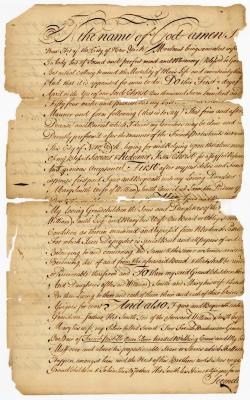 Probated will of Rene Hett, 1768