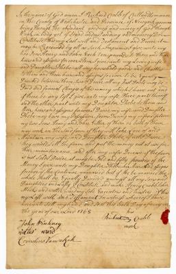 Probated will of Richard Crabb, 1768