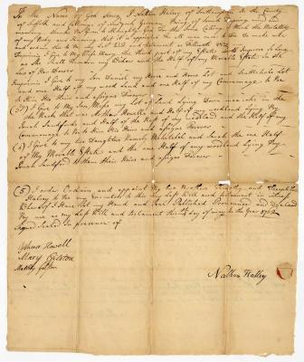 Probated will of Nathan Halsey, 1768