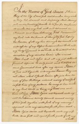 Probated will of Thomas Perry, 1768