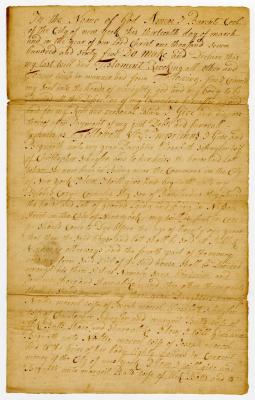 Probated will of Barent Koole, 1768