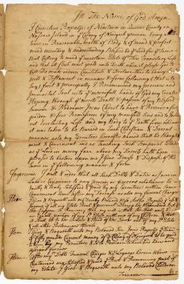 Probated will of Cornelius Rapelje, 1768