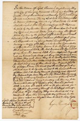 Probated will of Hugh Kennedy Hoy, 1768
