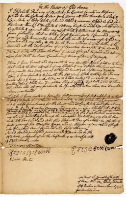 Probated will of Elizabeth Pomroy, 1768