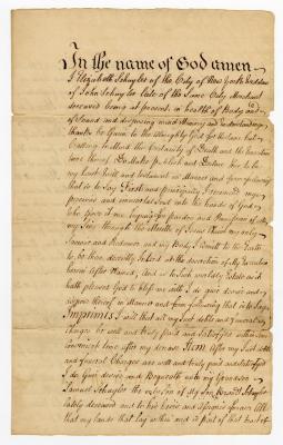 Probated will of Ann Elizabeth Schuyler, 1768