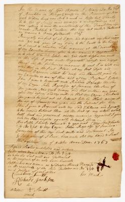 Probated will of Mary De Be Vost, 1769