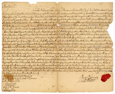Probated will of Benjamin Gomez, 1772