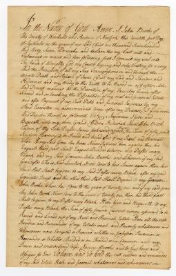 Probated will of John Brooks, 1769