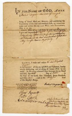 Probated will of Robert Ferguson, 1769