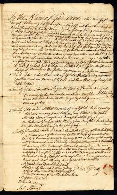Probated will of John Gedney, 1769