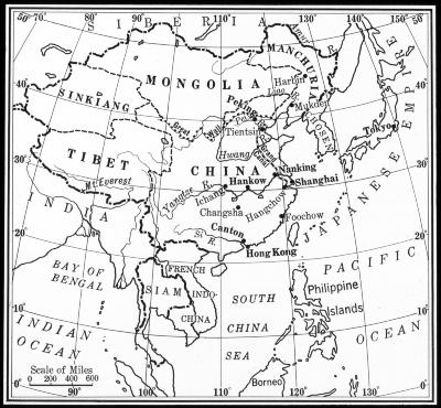 Map of China proper and its dependencies