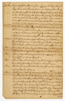 Probated will of James Lowey, 1769
