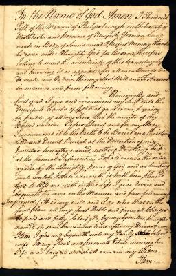 Probated will of Hendrick Post, 1769