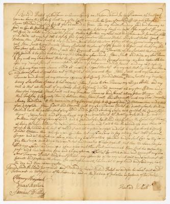 Probated will of Richard Hallett, 1769