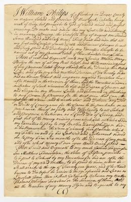 Probated will of William Philips, 1769