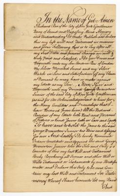 Probated will of Richard Rea, 1769
