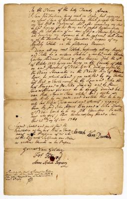 Probated will of Sarah Van Duchren, 1769
