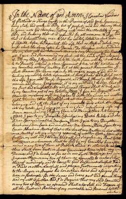 Probated will of Cornelius Voorhies, 1769
