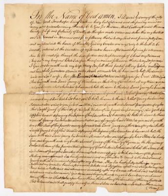 Probated will of David Young, 1769