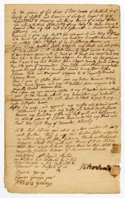 Probated will of Peter Brown, 1770