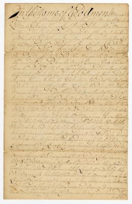 Probated will of Margrita Bayard, 1770