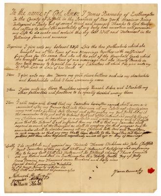 Probated will of James Barnaby, 1770